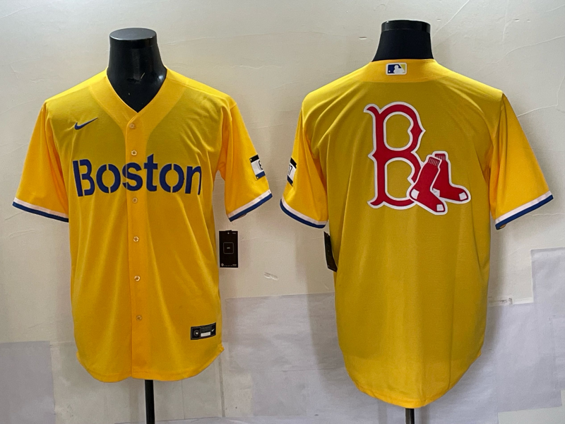 Men Boston Red Sox blank  yellow 2025 Nike MLB Jersey 06->boston red sox->MLB Jersey
